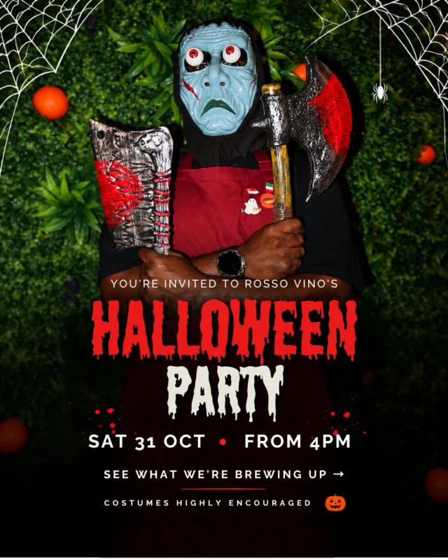 Something spooky’s brewing at Rosso Vino this Halloween 🎃 Join us on 𝐒𝐚𝐭𝐮𝐫𝐝𝐚𝐲, 𝟑𝟏 𝐎𝐜𝐭𝐨𝐛𝐞𝐫 for a night of entertainment and treats 🪄🎬

🍦 𝗙𝗥𝗘𝗘 𝗶𝗰𝗲 𝗰𝗿𝗲𝗮𝗺 𝗳𝗼𝗿 𝗸𝗶𝗱𝘀 𝗶𝗻 𝗰𝗼𝘀𝘁𝘂𝗺𝗲 𝘂𝗻𝗱𝗲𝗿 𝟭𝟮! But since it’s Halloween, a treat sometimes comes with a trick...😉 We dare you to find out what it is

⏰ 𝗦𝗽𝗼𝗼𝗸𝘆 𝗦𝗰𝗵𝗲𝗱𝘂𝗹𝗲
4:00PM | Restaurant opens 
7:00PM | Magic show 
7:30PM | Movie screening: 𝙃𝙖𝙧𝙧𝙮 𝙋𝙤𝙩𝙩𝙚𝙧 𝙖𝙣𝙙 𝙩𝙝𝙚 𝙎𝙤𝙧𝙘𝙚𝙧𝙚𝙧'𝙨 𝙎𝙩𝙤𝙣𝙚

🔗 Link in bio to reserve and enter "𝑺𝑷𝑶𝑶𝑲𝒀" under special requests. For groups of more than 10, send an email to reservation@rossovinosingapore.com.
👻 Costumes highly encouraged (the scarier the better!)

*𝘚𝘦𝘢𝘵𝘪𝘯𝘨 𝘪𝘴 𝘭𝘪𝘮𝘪𝘵𝘦𝘥, 𝘢𝘯𝘥 𝘰𝘶𝘳 𝘧𝘳𝘰𝘯𝘵-𝘳𝘰𝘸 𝘴𝘦𝘢𝘵𝘴 𝘢𝘳𝘦 𝘰𝘯 𝘢 𝘧𝘪𝘳𝘴𝘵-𝘤𝘰𝘮𝘦, 𝘧𝘪𝘳𝘴𝘵-𝘴𝘦𝘳𝘷𝘦𝘥 𝘣𝘢𝘴𝘪𝘴. 

**𝘞𝘦 𝘸𝘪𝘭𝘭 𝘢𝘭𝘴𝘰 𝘤𝘰𝘯𝘵𝘪𝘯𝘶𝘦 𝘢𝘤𝘤𝘦𝘱𝘵𝘪𝘯𝘨 𝘳𝘦𝘨𝘶𝘭𝘢𝘳 𝘳𝘦𝘴𝘵𝘢𝘶𝘳𝘢𝘯𝘵 𝘣𝘰𝘰𝘬𝘪𝘯𝘨𝘴 𝘥𝘶𝘳𝘪𝘯𝘨 𝘵𝘩𝘪𝘴 𝘵𝘪𝘮𝘦. 𝘗𝘭𝘦𝘢𝘴𝘦 𝘪𝘯𝘥𝘪𝘤𝘢𝘵𝘦 𝘢𝘯𝘺 𝘴𝘦𝘢𝘵𝘪𝘯𝘨 𝘱𝘳𝘦𝘧𝘦𝘳𝘦𝘯𝘤𝘦 (𝘪𝘯𝘥𝘰𝘰𝘳 𝘰𝘳 𝘰𝘶𝘵𝘥𝘰𝘰𝘳) 𝘪𝘯 𝘵𝘩𝘦 ‘𝘚𝘱𝘦𝘤𝘪𝘢𝘭 𝘙𝘦𝘲𝘶𝘦𝘴𝘵’ 𝘧𝘪𝘦𝘭𝘥. 𝘒𝘪𝘯𝘥𝘭𝘺 𝘯𝘰𝘵𝘦 𝘵𝘩𝘢𝘵 𝘴𝘦𝘢𝘵𝘪𝘯𝘨 𝘱𝘳𝘦𝘧𝘦𝘳𝘦𝘯𝘤𝘦𝘴 𝘢𝘳𝘦 𝘯𝘰𝘵 𝘨𝘶𝘢𝘳𝘢𝘯𝘵𝘦𝘦𝘥 𝘢𝘯𝘥 𝘢𝘳𝘦 𝘴𝘶𝘣𝘫𝘦𝘤𝘵 𝘵𝘰 𝘢𝘷𝘢𝘪𝘭𝘢𝘣𝘪𝘭𝘪𝘵𝘺.
.
[fun things to do in Singapore, kids halloween parties in Singapore, Halloween in Singapore, events in Singapore, parties in Singapore, Singapore events, Italian food in Singapore]
#HalloweenSingapore #KidsHalloween #Singaporeevents #SGFoodie #SGRestaurants